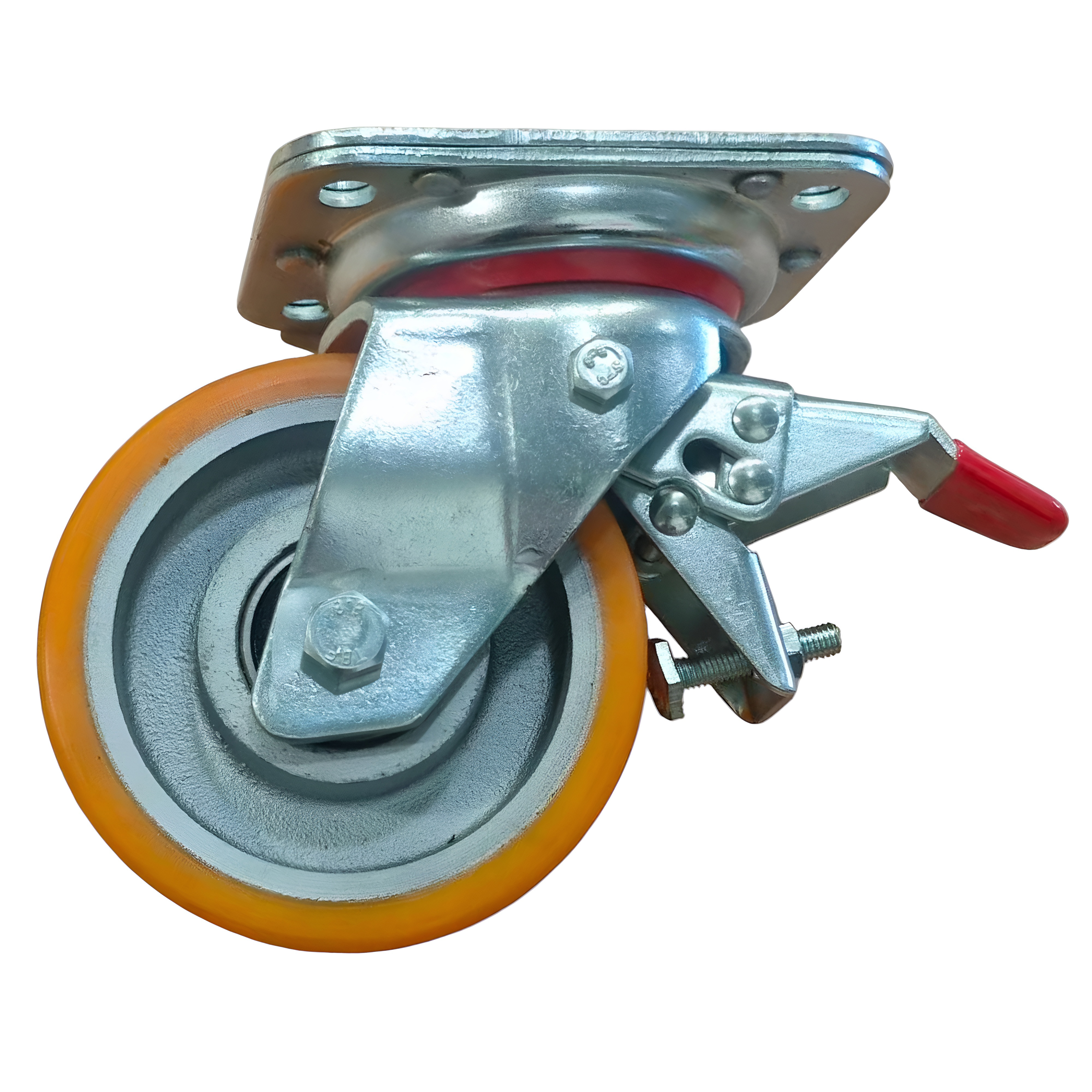 VBP 100 Sb EU - Сверхбольшегрузное полиуретановое колесо 100 мм. г/п 350 кг (поворот., площадка, тормоз шарикопод)