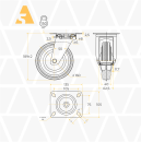 SC 63 - Промышленное колесо 160 мм (площадка, поворотн., черн. рез., роликоподш.)