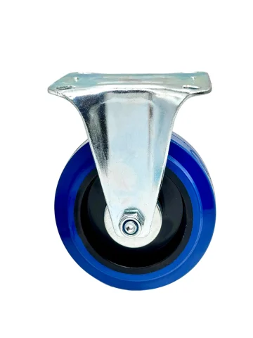 FRCL 63 - Промышленное усиленное колесо синяя резина 160 мм (площ., неповор.,  роликоподш.)